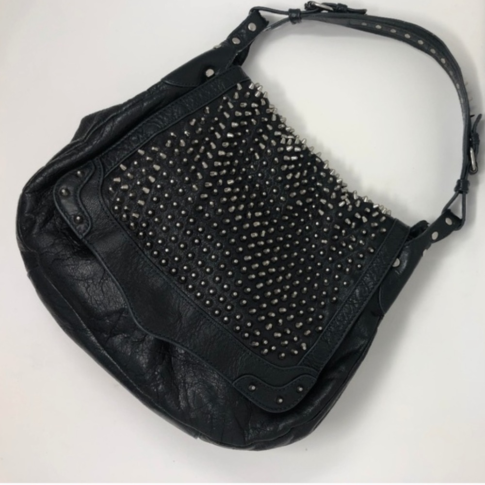Rebecca Minkoff Half Moon studded hobo bag